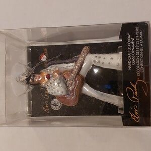 Kurt Adler Elvis Presley Glass Ornament - White and Gold
